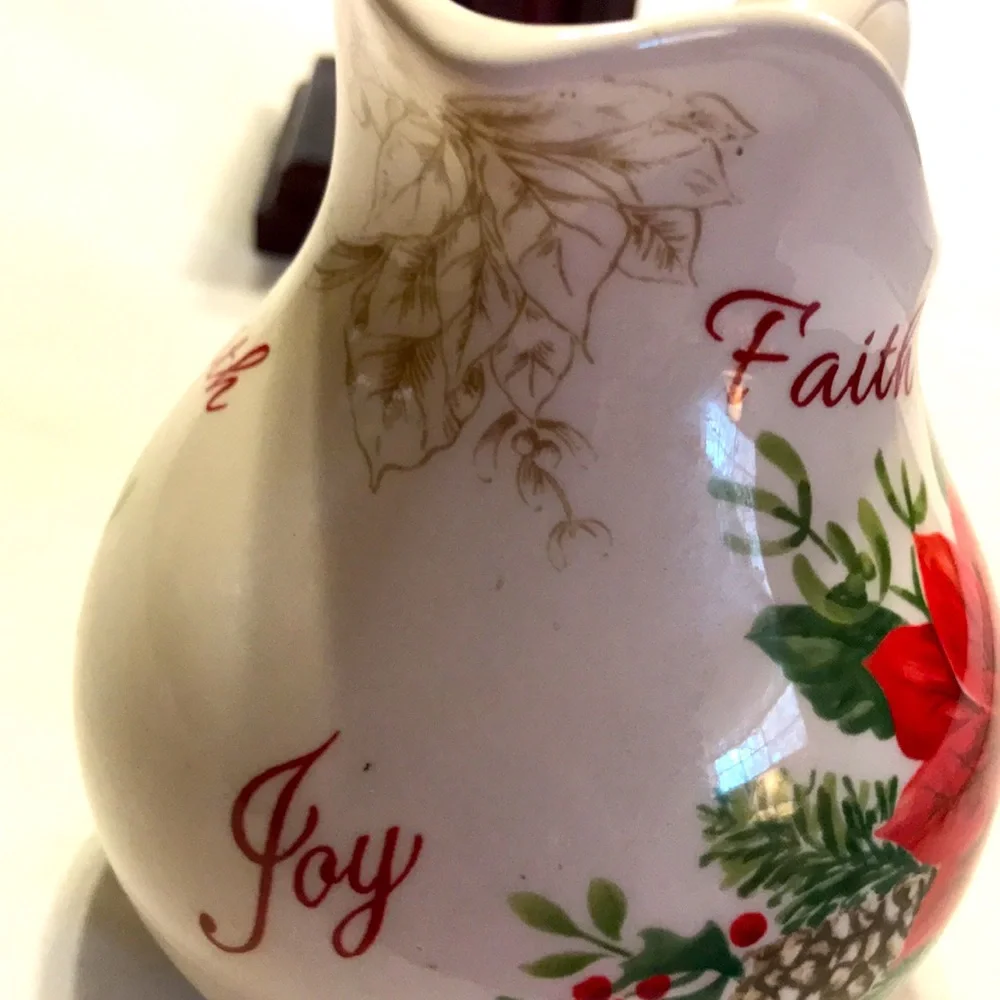 Vintage Christmas poinsettia pitcher
